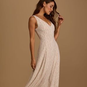 Lulus Ivory Floral Summer Dress BNWT size small “Your only darling”